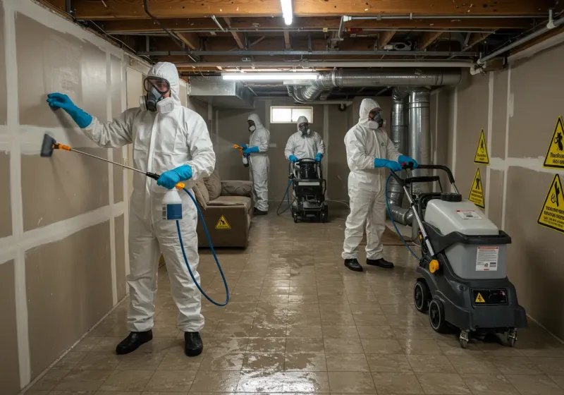 Basement Moisture Removal and Structural Drying process in Atkins, AR